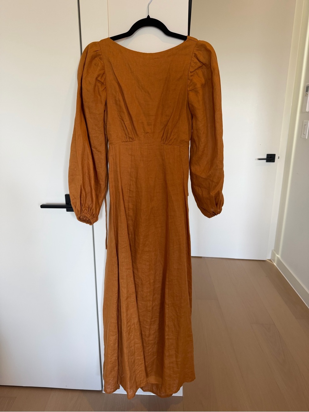 DISSH Long Sleeve Maxi Dress in Rust Orange - Size Small